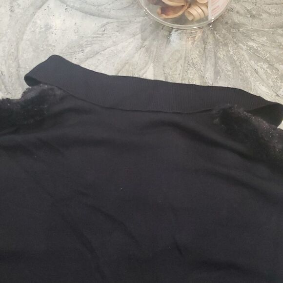 ❤ Picadilly Canada Black Two Tone Zip Up Sweater - Picture 8 of 9